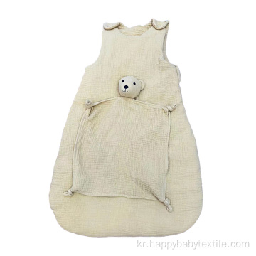 100% Cotton Muslin Sleepsack &amp; Toy Comforter 세트